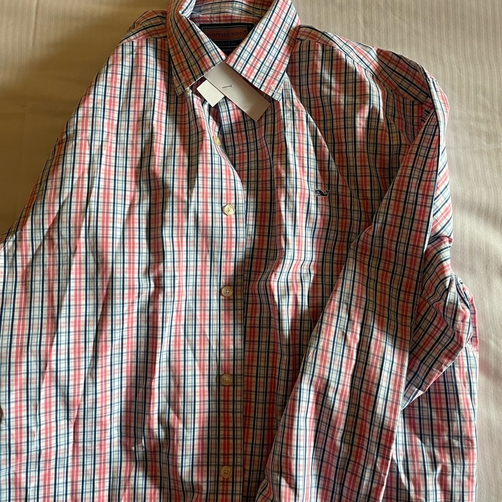 Vineyard Vines Slim Fit Whale Shirt 100% Cotton Mens Medium